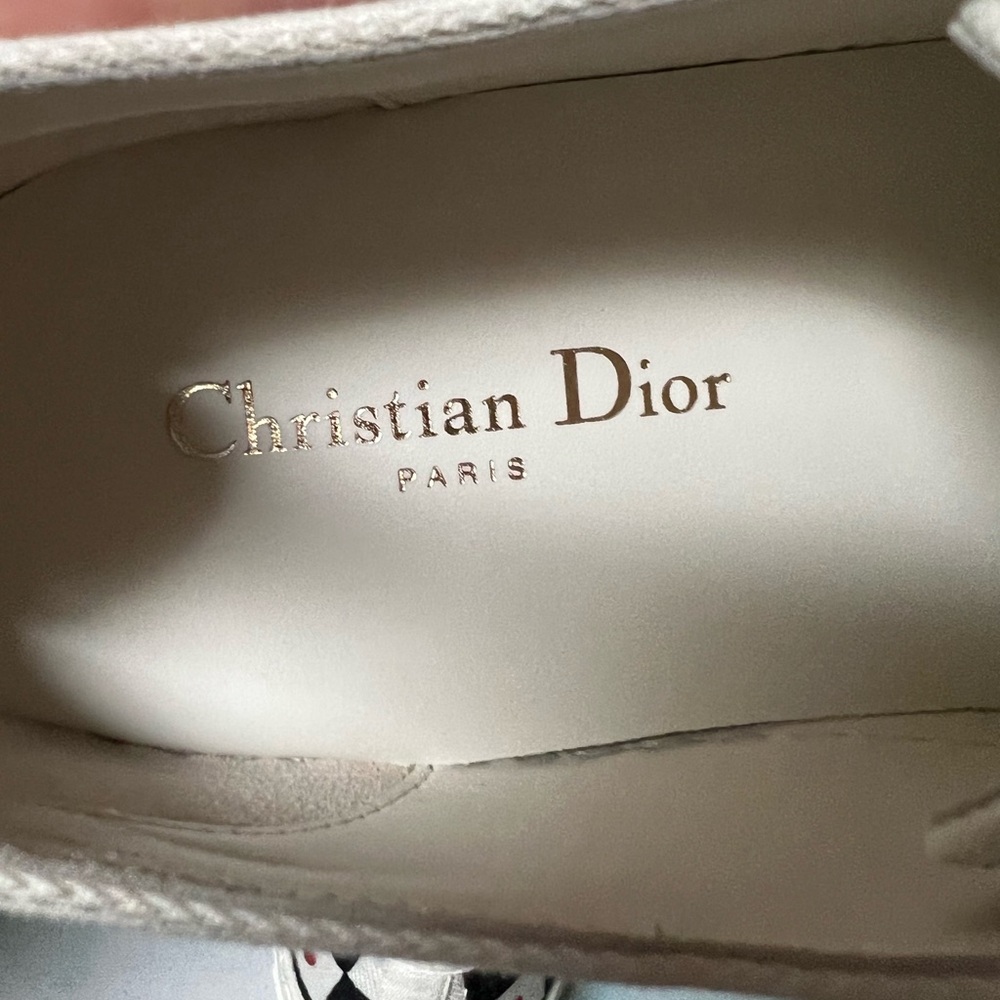 Christian Dior Dioramour Walk'N'Dior Low Top Sneakers Black/White/Red Sz 42 / 12 - Picture 10 of 11